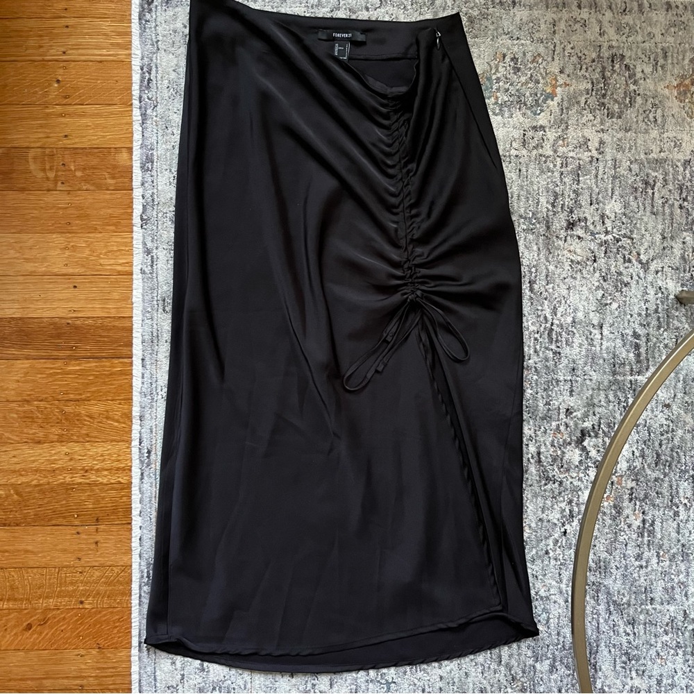 Satin midi skirt